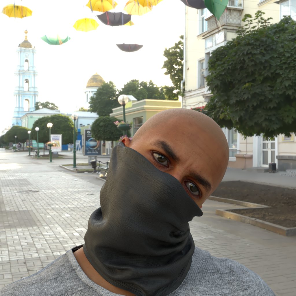 Cloth physics simulation head tilt